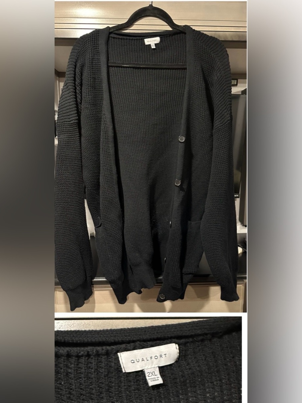 100% cotton oversized cardigan (black)